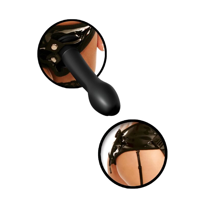 Kit Harnais Fetish Fantasy Réglable avec Gode Noir 15cm - Pipedream