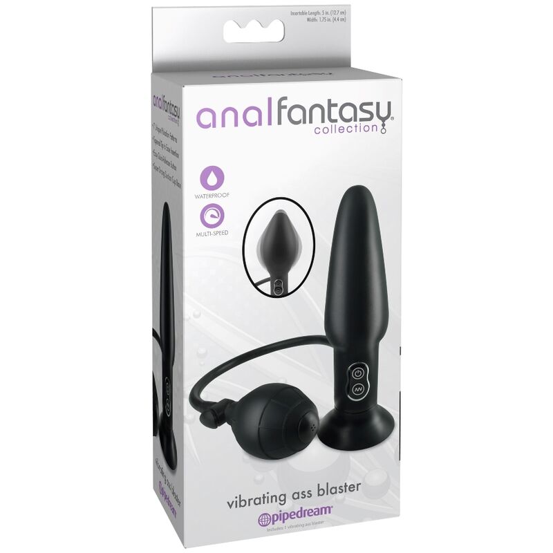 Plug Anal Gonflable Vibrant Ass Blaster Noir - Pipedream