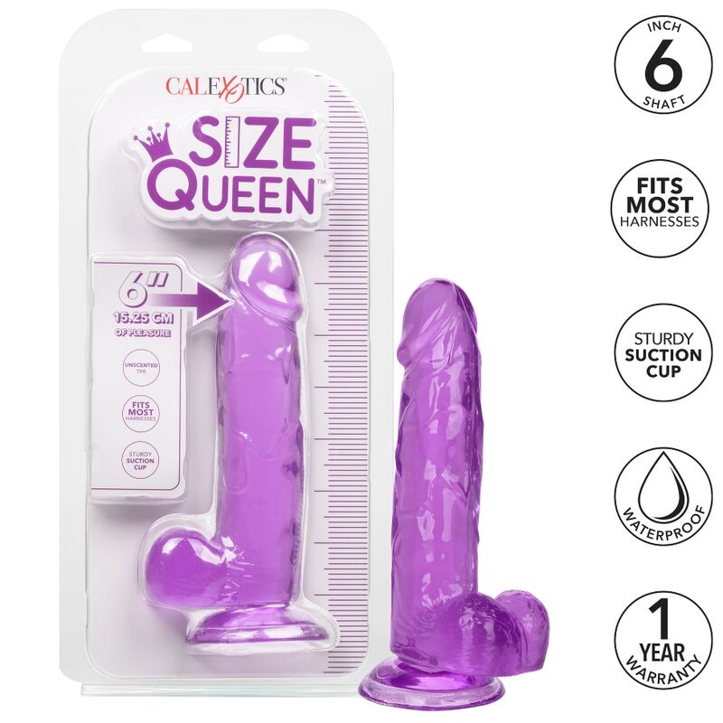 Gode Ventouse Réaliste Violet Translucide 15,3cm - CalExotics
