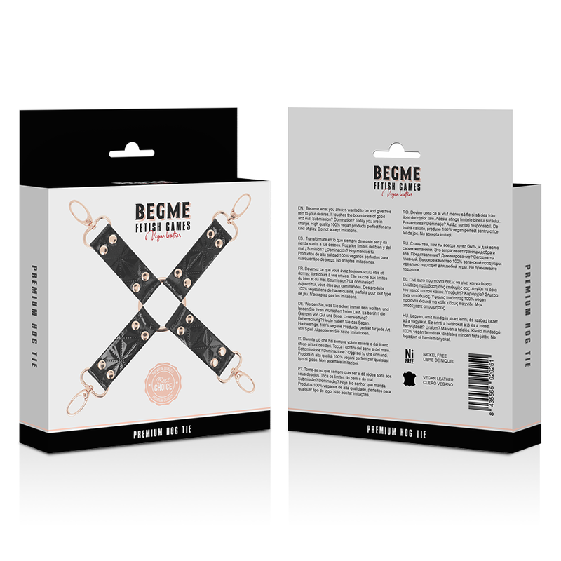 Begme - Kit d'attaches Hogtie en cuir - Noir
