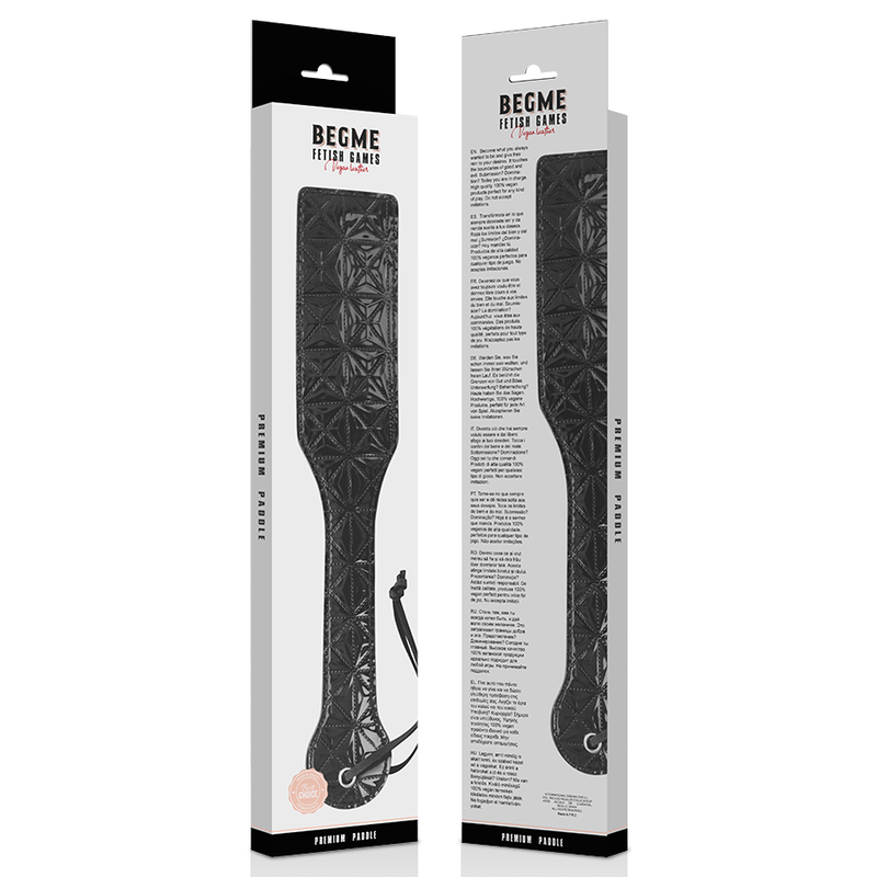 Begme - Tapette à Fessée en Simili-Cuir - Noir