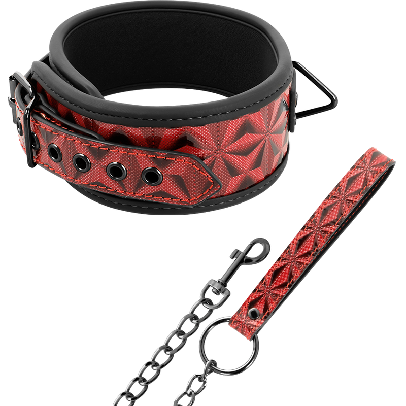 Collier BDSM Cuir Végan Premium Rouge Néoprène - Begme - Begme Fetish Games
