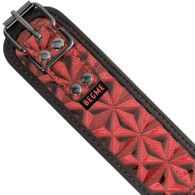 Collier BDSM Cuir Végan Premium Rouge Néoprène - Begme - Begme Fetish Games