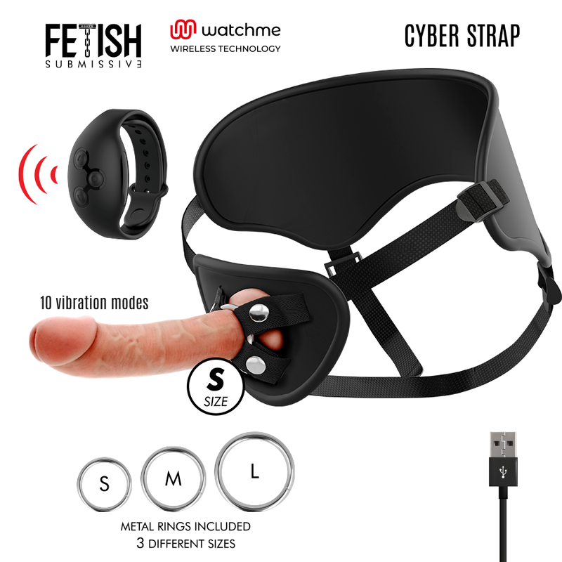 Fetish Submissive - Gode Ceinture Vibrant avec Télécommande / 15,5 cm