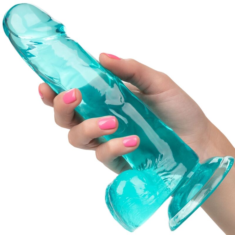 Gode Ventouse Réaliste Bleu Translucide 15,3cm - CalExotics