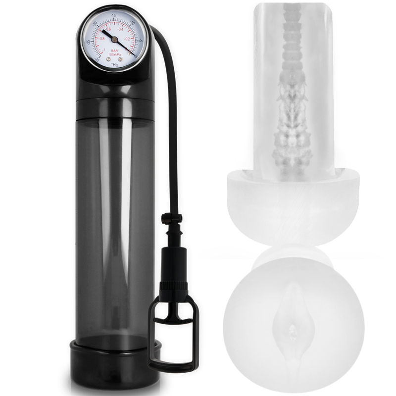 Pompe à pénis RX9 avec masturbateur noir - Pump Addicted - PUMP ADDICTED