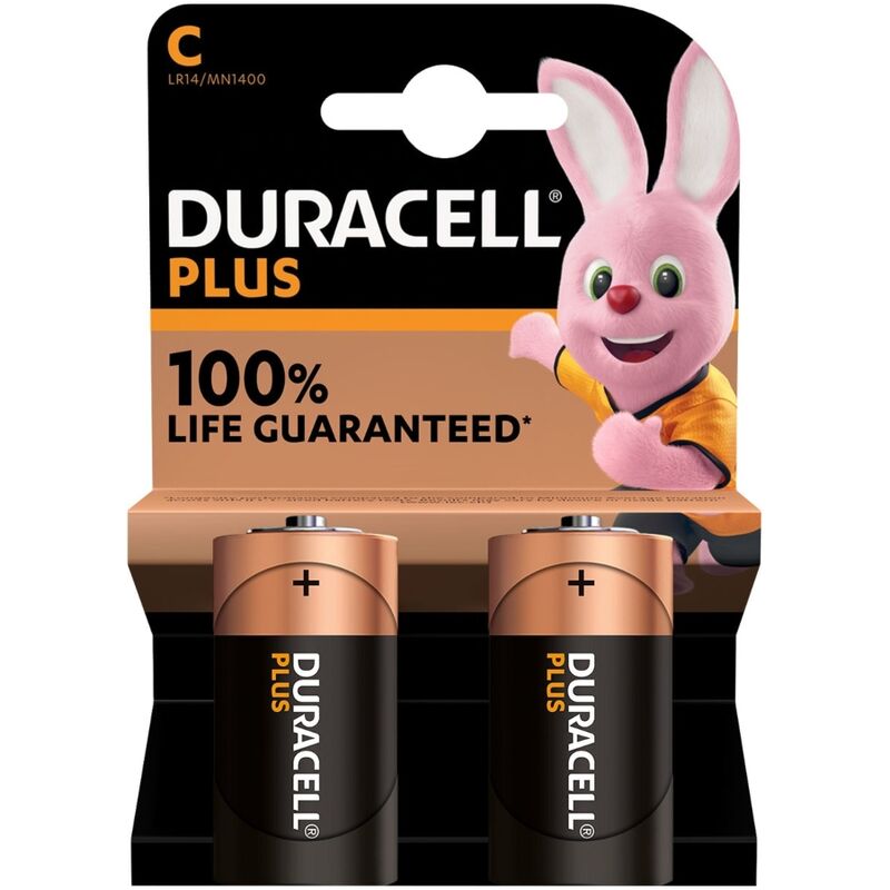 Piles alcalines C LR14 Plus Power pack de 2 - Duracell - DURACELL