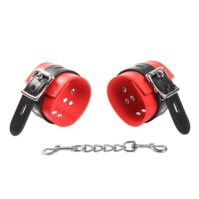 Menottes verrouillables rouge et noir Ohmama Fetish - Ohmama - OHMAMA FETISH
