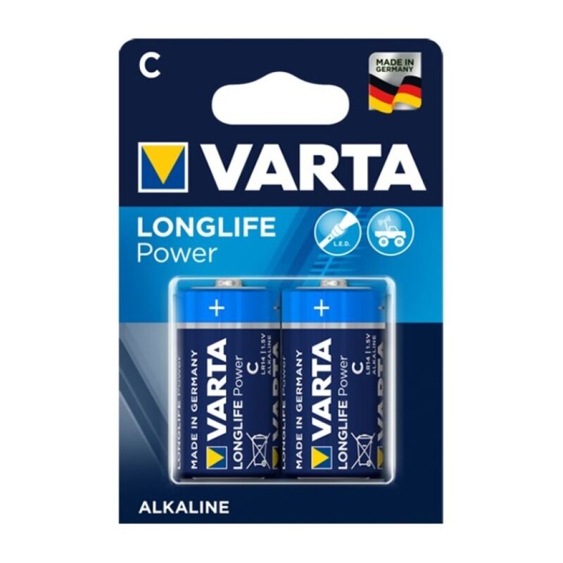 Piles alcalines C LR14 Longlife Power pack de 2 - Varta - VARTA