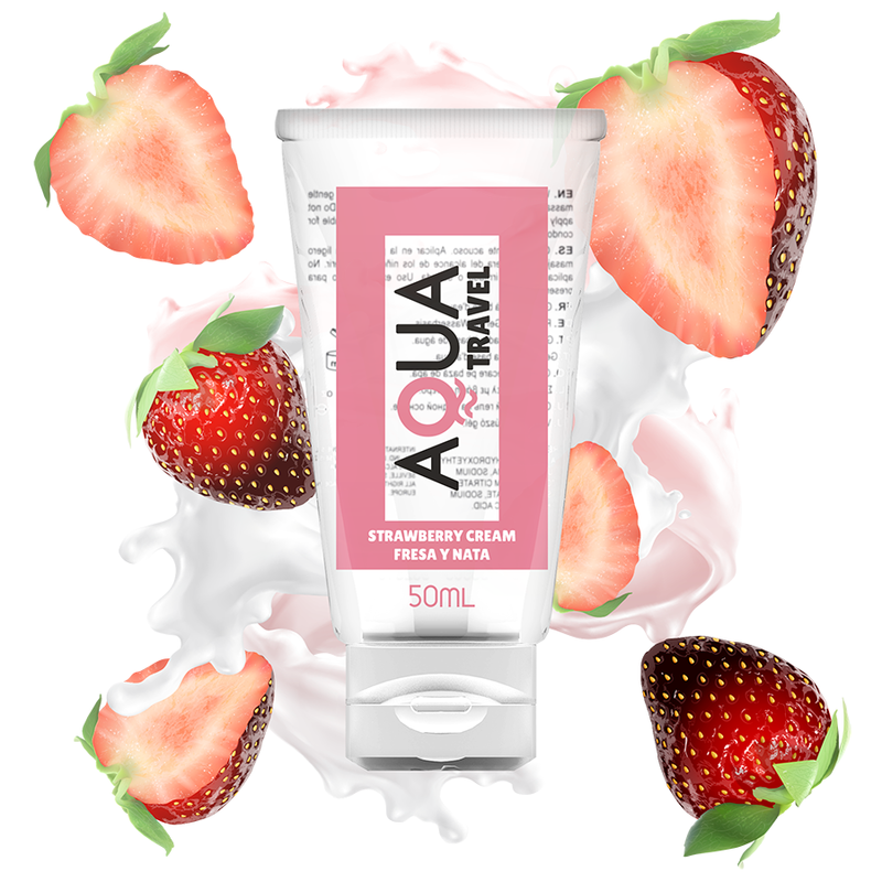 Aqua Travel - Lubrifiant Saveur Fraise à la crème - 50 ml