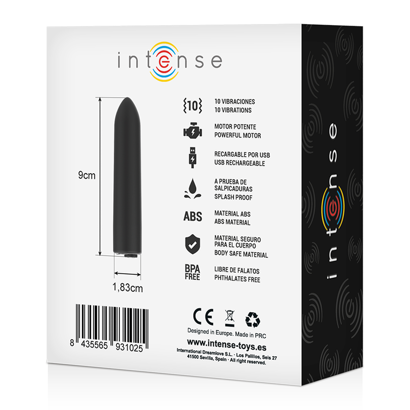 Vibromasseur de Poche Intense Noir 10 Vitesses - Intense