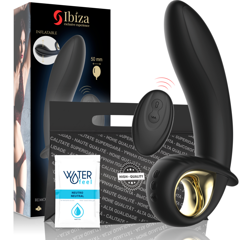 Vibrateur Gonflable Télécommandé Ibiza Noir et Or - Ibiza
