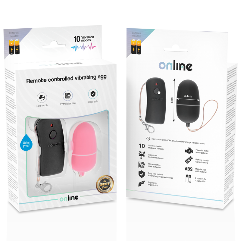 Online - Mini Oeuf vibrant avec télécommande - Rose