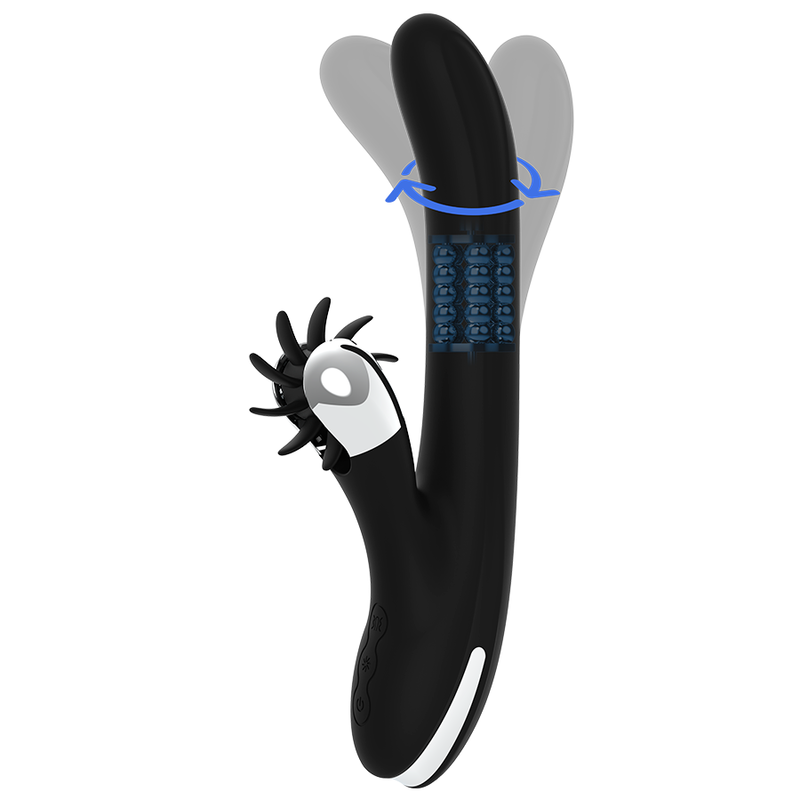 Vibromasseur Rabbit Storm Rotation Vibe - Black & Silver