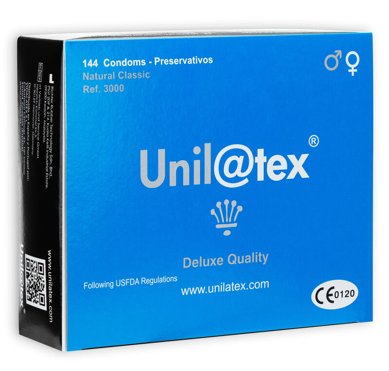 Préservatifs naturels lisses et lubrifiés lot de 144 - Unilatex - UNILATEX