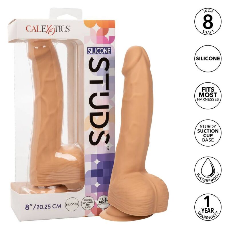 Gode Réaliste Courbé Silicone Studs 8 - CalExotics