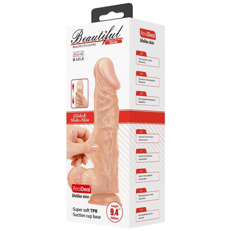 Baile - Gode XXL Réaliste avec ventouse Chair - 24 cm