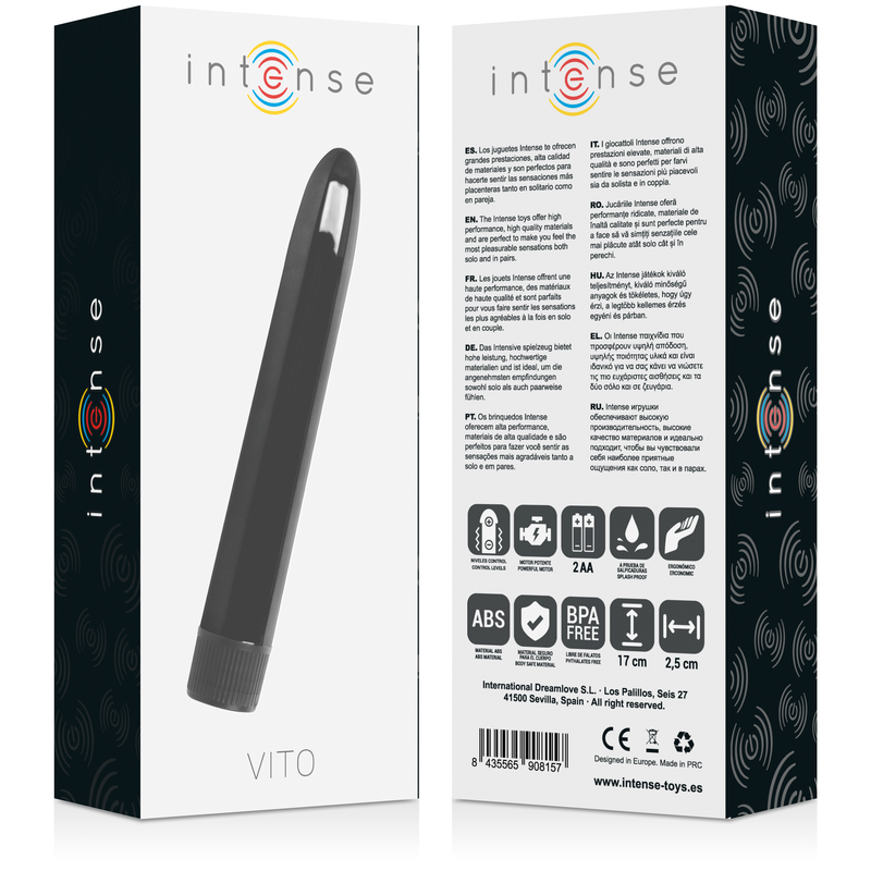 Vibromasseur Vito Intense Noir 17cm - Intense