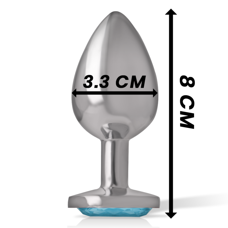 Plug Anal Métal Intense Cristal Bleu Taille M - Intense