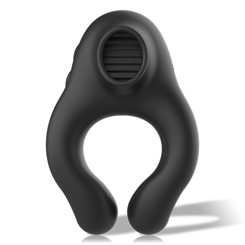 Anneau Vibrant Licking 3 Moteurs Rechargeable Noir - Black&Silver