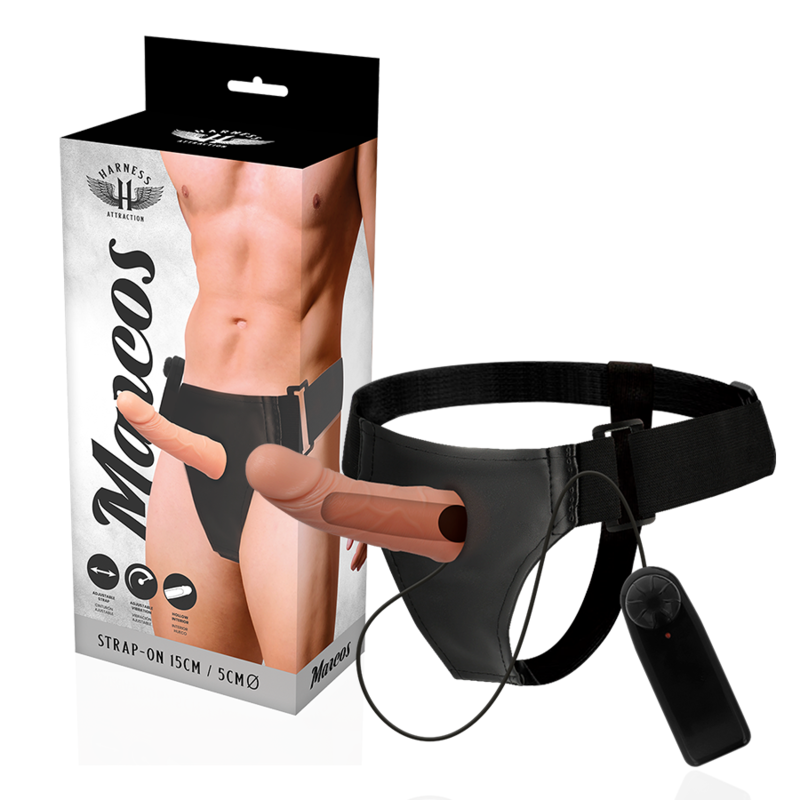 Harness Attraction – Gode ceinture Marcos avec vibromasseur – 15 cm