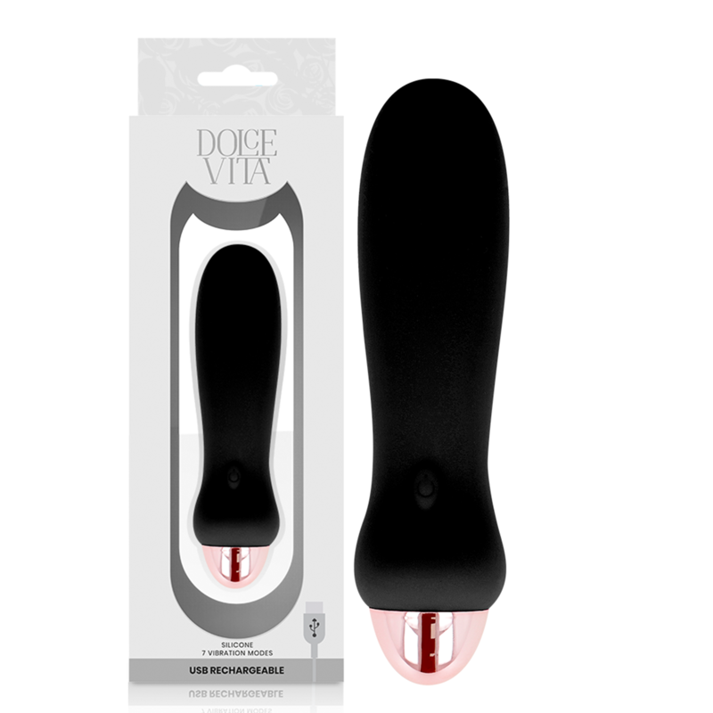 Vibromasseur Rechargeable Dolce Vita Black Five Noir - Dolce Vita