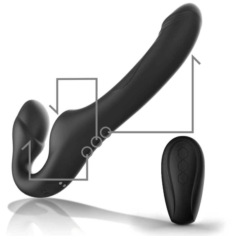 Gode Ceinture Télécommandé Ibiza Strapless Noir - Ibiza
