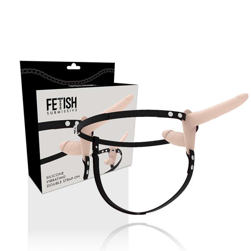 Fetish Submissive - Gode Ceinture Double Pénétration Beige / 15 cm