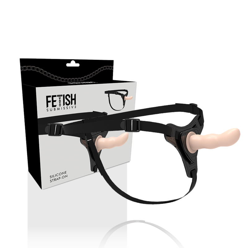 Fetish Submissive - Gode Ceinture Femme avec Harnais Beige / 12,5 cm