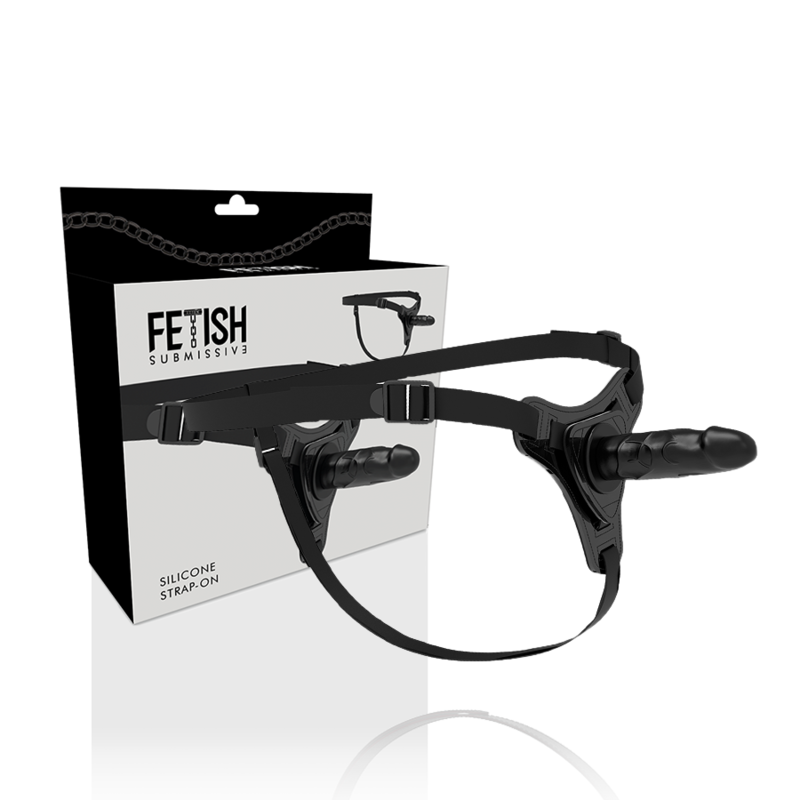 Fetish Submissive - Gode Ceinture Réaliste avec harnais Noir / 15 cm