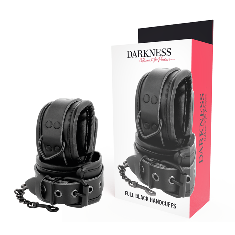 Darkness – Menottes BDSM en simili-cuir Noir