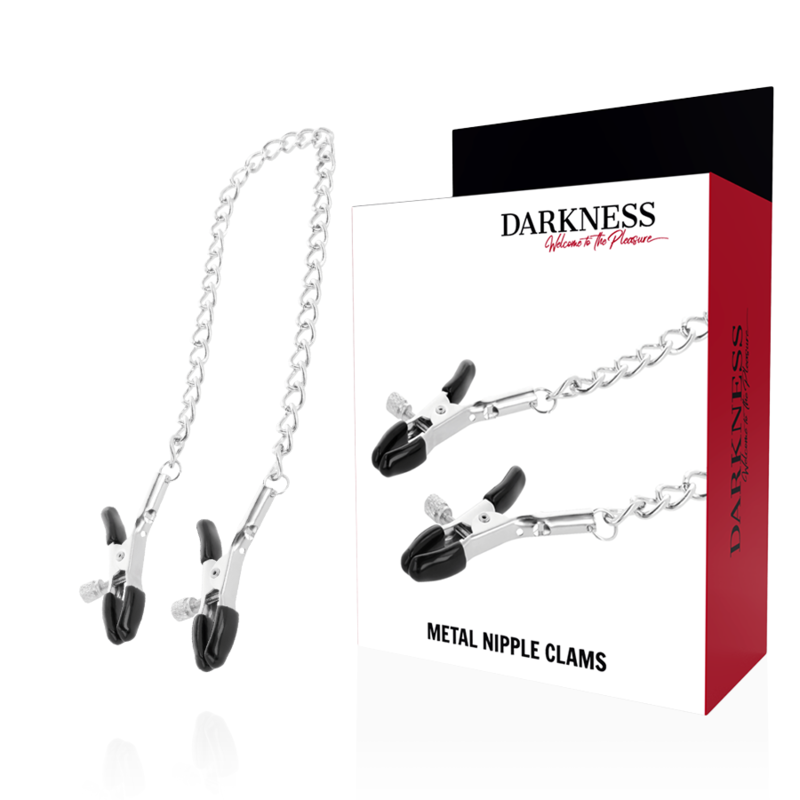 Pinces à Tétons Réglables Métal avec Chaîne - Darkness - Darkness