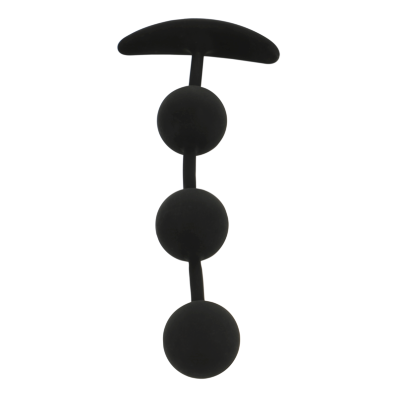 Chapelet Anal Harry 3 Sphères Silicone 14cm - Black&Silver