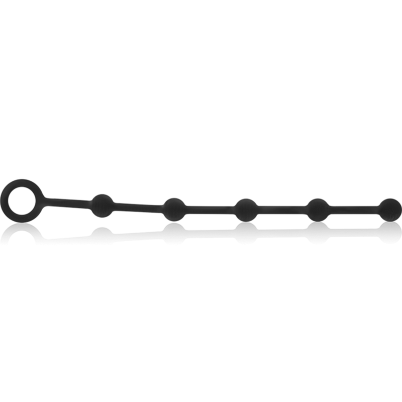 Chapelet Anal Korg Beads Silicone Initiation 21cm - Black&Silver