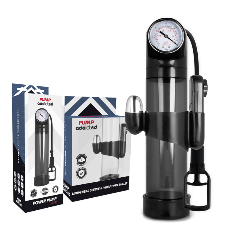 Pompe à pénis vibrante RX9 noire - Pump Addicted - PUMP ADDICTED