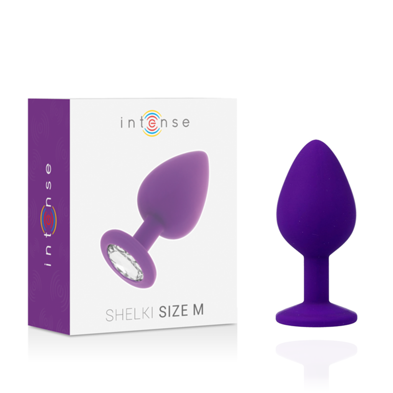 Plug Anal Intense Silicone Strass Lilas Taille M - Waterfeel