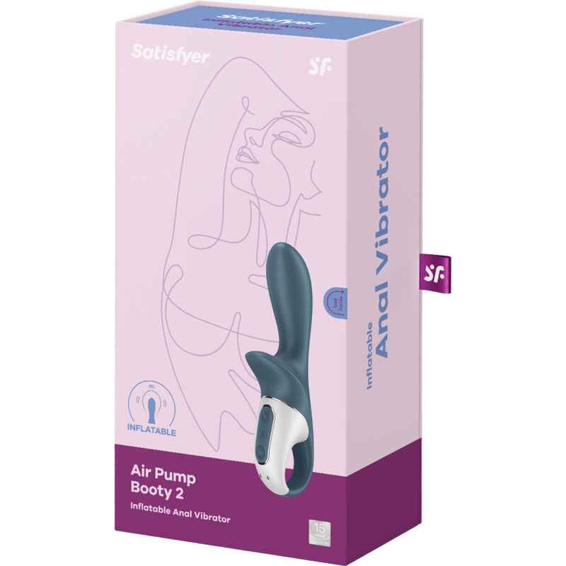 Vibromasseur Anal Gonflable Air Pump Booty 2 Gris - Satisfyer