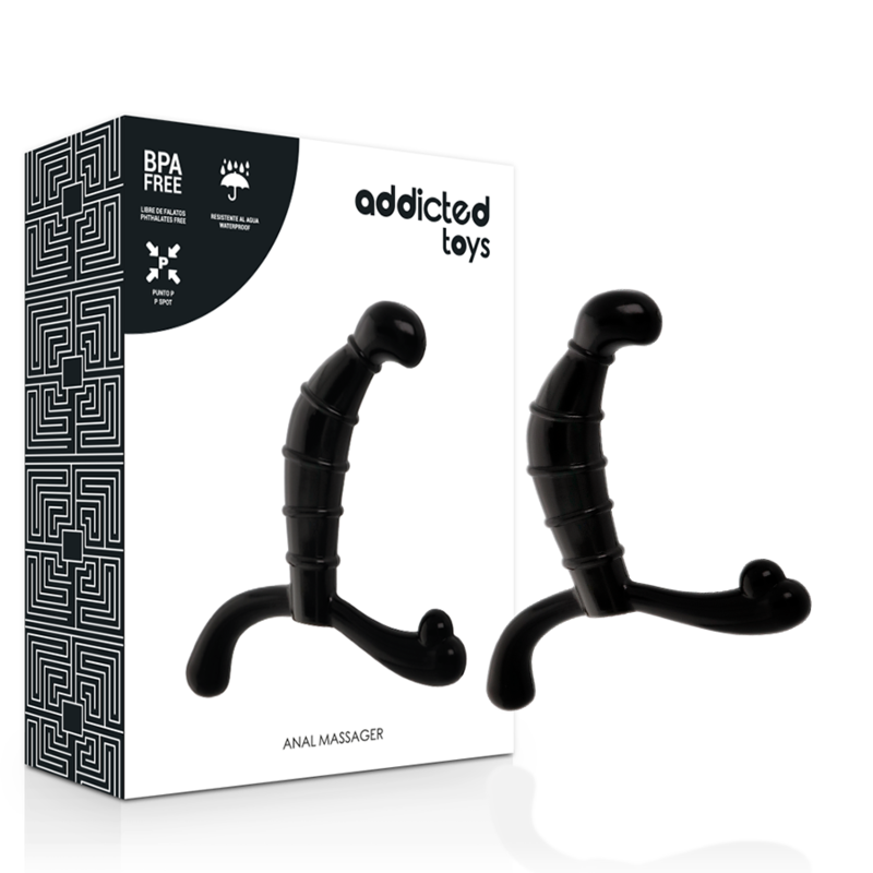 Masseur Prostatique Plaisir Anal Noir - Addicted Toys