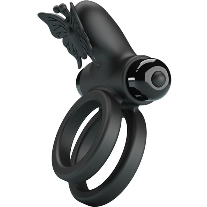 Anneau Pénien Vibrant Double Stimulateur Noir - Pretty Love - PRETTY LOVE MALE