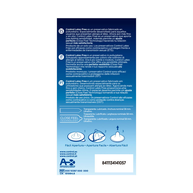 Préservatifs Sans Latex Control Free 5 Unités - Control - CONTROL CONDOMS