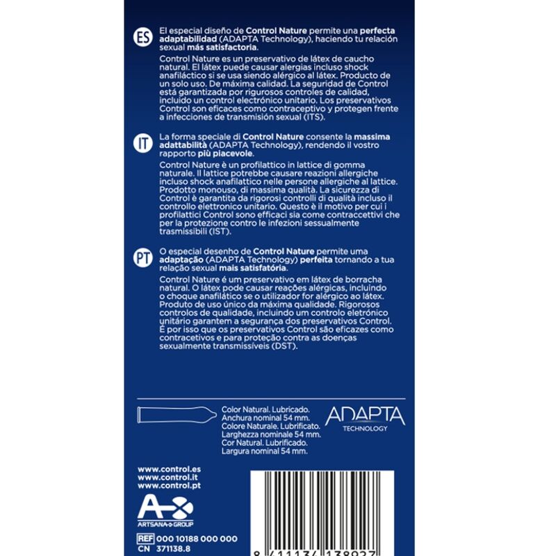 Préservatifs Control Adapta Nature Transparents - Control - CONTROL CONDOMS