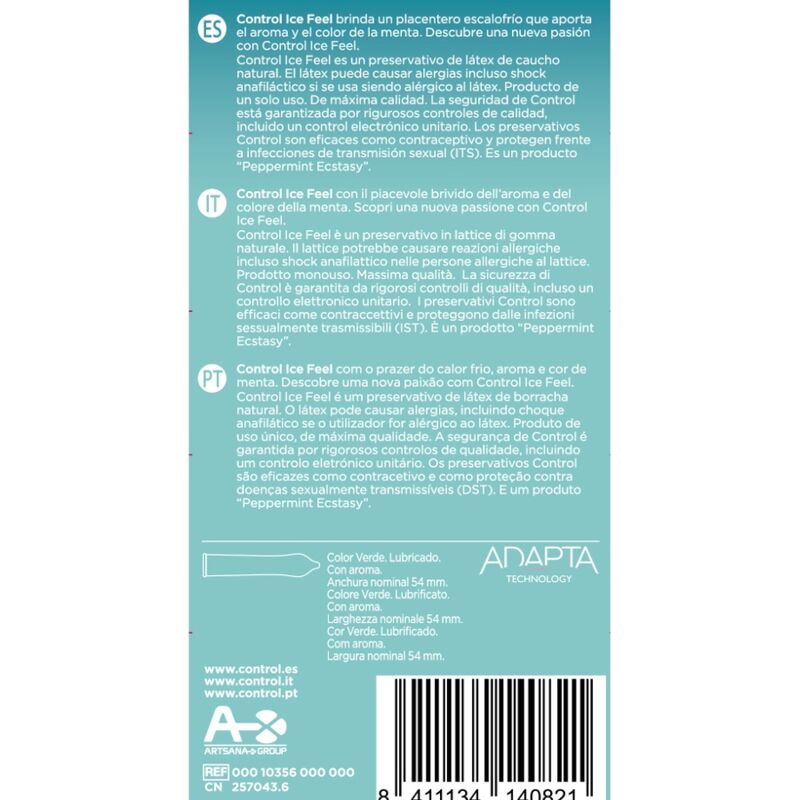 Préservatifs Control Ice Feel Cool Menthe x10 - Control - CONTROL CONDOMS