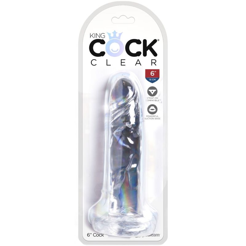 Gode Réaliste King Cock Clear 15,5cm Transparent - Pipedream