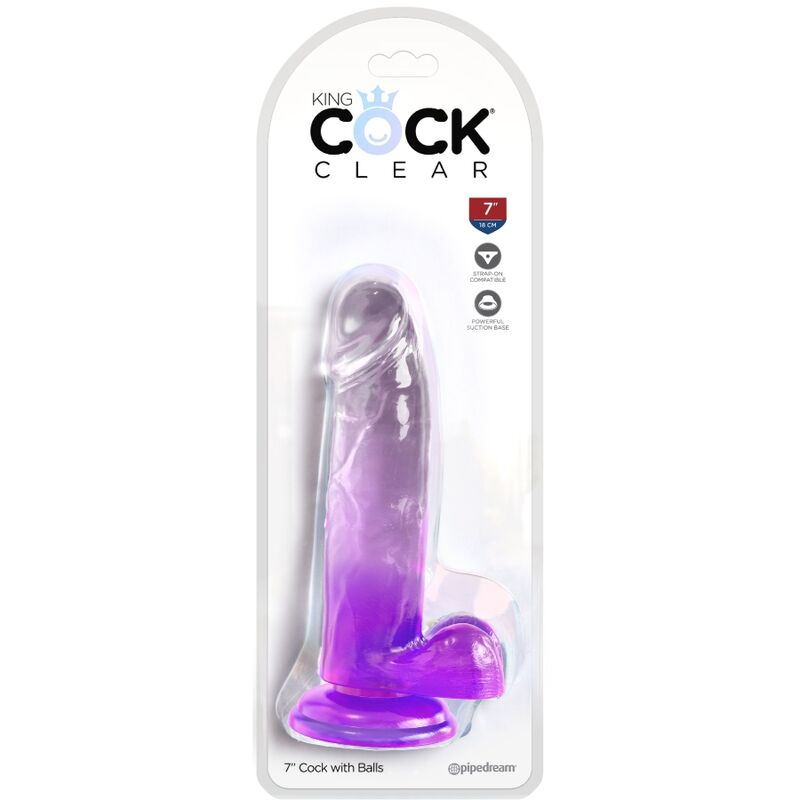 Gode Réaliste King Cock Clear Translucide Violet - Pipedream