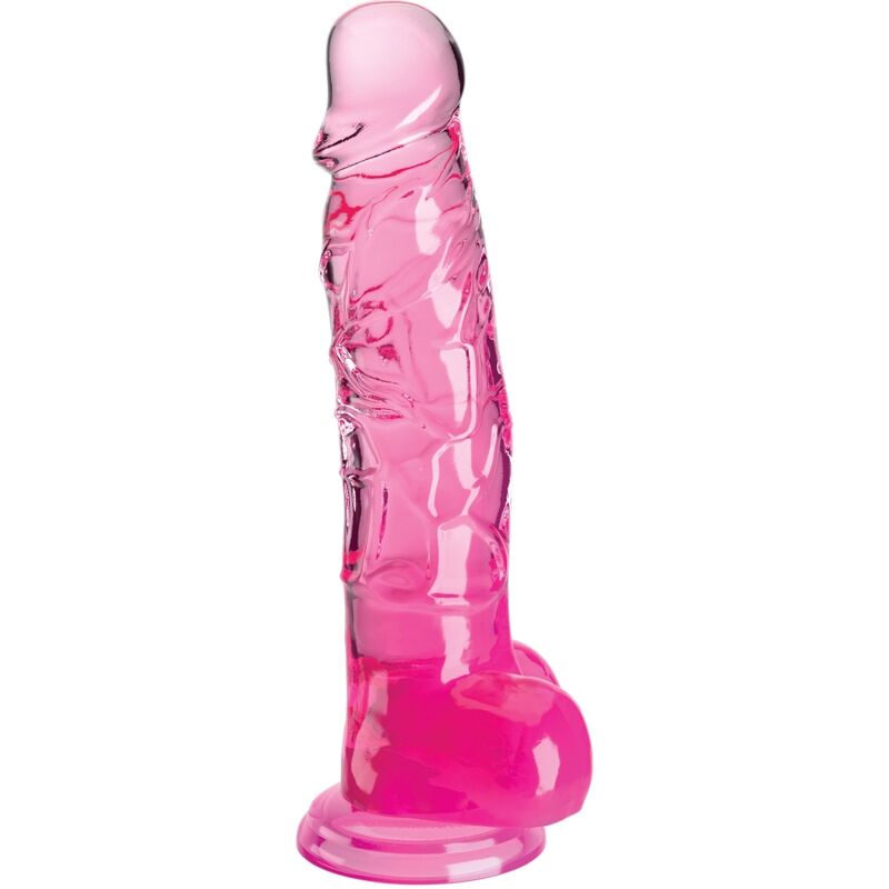 Gode Ventouse King Cock Clear Translucide Rose 16,5cm - Pipedream