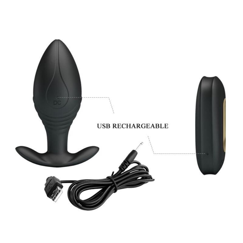 Plug Anal Vibrant Pretty Love Noir avec Télécommande