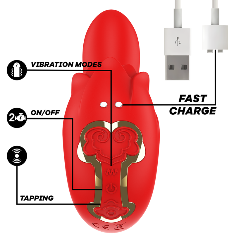 Stimulateur Clitoridien Selena Vibrant Tapping Rouge - MIA - MIA