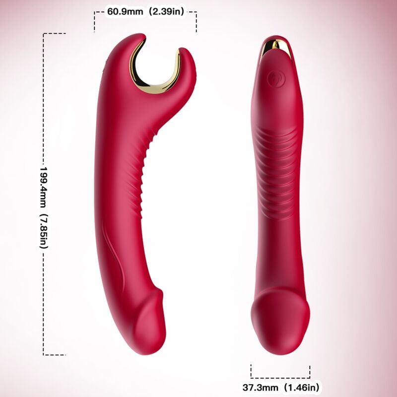 Vibromasseur Rotatif Prince Dildo Rouge - Armony