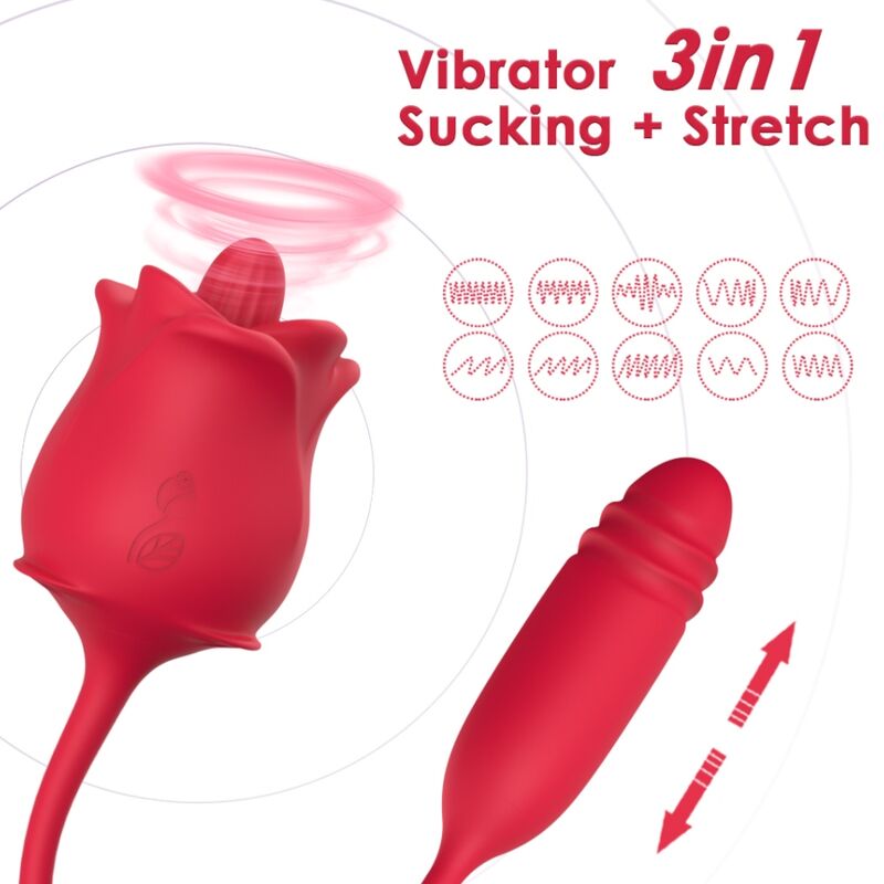 Stimulateur clitoridien Rose & vibrateur Cola rouge - Armony