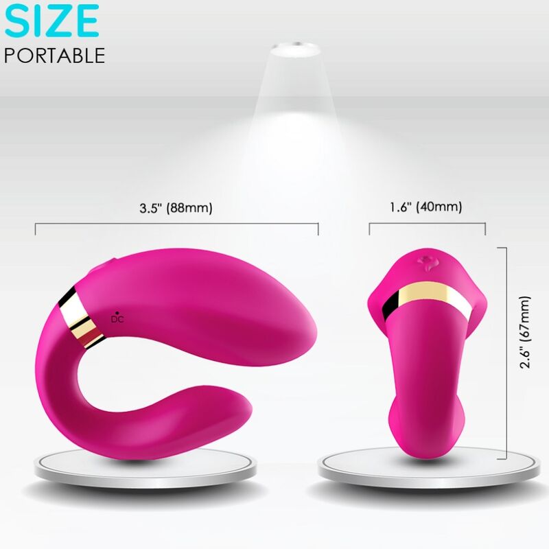 Vibrateur Couple Croissant Télécommandé Fuchsia - Armony